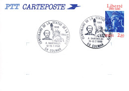FRANCE / STUE DE LA LIBERTE/ ENTIER POSTAL N°2421-CP1 OBLITERE PJ CENTENAIRE DE LA STATUE DE LA LIBERTE 1886-1986 - Standard Postcards & Stamped On Demand (before 1995)