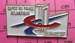 1015c Pin's Pins / Beau Et Rare / TRANSPORTS / SNCF DEPOT DED PARIS ATLANTIQUE TGV - TGV