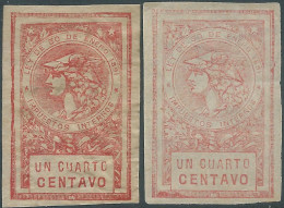 ARGENTINA,1891 Revenue StampS Taxe Fiscal,1/4 Un Cuarto Centavo,Color Variety,Mint - Dienstmarken