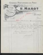LETTRE COMMERCIALE ILLUSTREE DE 1910 H MAROT GRANDE PARFUMERIE POSTICHE DU PORT À NIORT : - Droguerie & Parfumerie