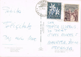50588. Postal LAS ESCALDES (Andorra Española) 1972. Vistas Andorra Romanica - Lettres & Documents