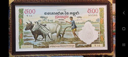 CAMBODGE / CAMBODIA/ National Bank Of Cambodia - 500 Riels (1970) .(Please See The Notes Section) - Kambodscha