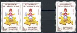 FRANCE - N°2202 1F60 RECENSEMENT - 6 VARIETES SANS LE 7 SUR LA CORSE - SANS CHARNIERE ** - Nuovi