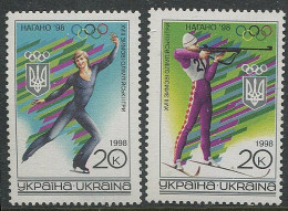 Ukraine:Ukraina:Unused Stamps Nagano Olympic Games 1998, Figure Skating, Biathlon, MNH - Invierno 1998: Nagano