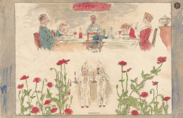 CARTE A COLORIER - BONSOIR -  GOOD EVENING - 1906 - Groupes D'enfants & Familles