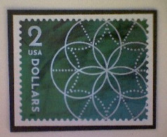 United States, Scott #5700, Used(o), 2022, Floral Geometry, $2, Silver And Green - Used Stamps