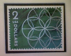 United States, Scott #5700, Used(o), 2022, Floral Geometry, $2, Silver And Green - Usados