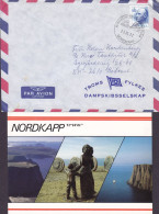 Norway TROMS FYLKES DAMPSKIBSSELSKAB Sonderstempel 'Hammerfest-Honningsvág' NORDKAPP 1992 Cover Brief RØDOVRE Denmark - Covers & Documents