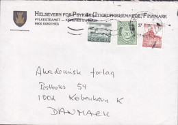 Norway HELSEVERN PSYKISK UTVIKLINGSHEMMEDE, Finnmark KIRKENES 1990 Cover Brief Denmark 3-Colour Franking - Cartas & Documentos