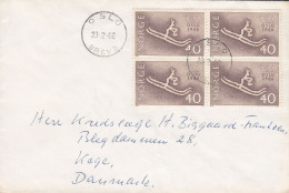 Norway OSLO (Brev 3) 1966 'Petite' Cover Brief Doctor In KØGE Denmark 4-Block Skiweltmeisterschaften World Cup Skiing - Storia Postale