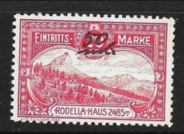 AUSTRIA 1900 / 1918 ️ TIROL ️ 20 Heller  RODELLA HAUS 2485 M.  Nuovo * ️ Lotto N. 592 ️ - Variétés & Curiosités