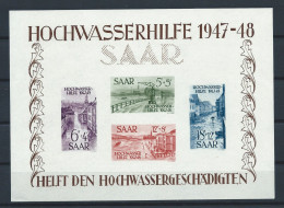 Saar Bloc N°1** (MNH) 1948 - Inondation De Janvier 1947 - Blocks & Kleinbögen