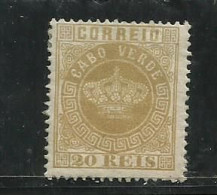 Port. 1877, Cabo Verde,coroa # 3, 20rs Bistre Novo C/ch ,Lt 733 - Cap Vert