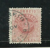 Port. 1877, Cabo Verde,coroa # 4, 25rs Carmim Usado ,Lt 734 - Cap Vert