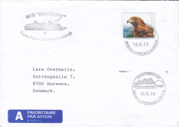 Norway A PRIORITAIRE Label M/S 'NORDLYS' Troms Fylkes Dampskibsselskab HURTIGRUTEN 2000 Cover Brief Eagle Adler - Cartas & Documentos