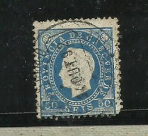 Port. 1886, Cabo Verde,D Luis Fita Direita, #20, 50rs Azul Usado ,Lt 740 - Cap Vert