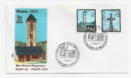 3780   FDC  Andorra La Vella 1977, Sant Miquel D'Engolasters. - Lettres & Documents