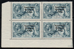 1922 Thom 3-line Set 2/6 To 10/- Set In Bottom Left Corner Blocks Of 4 With "S Over é". - Neufs