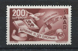 Saar PA N°13** (MNH) 1950 - Admission Au Conseil De L'Europe - Aéreo