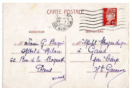 Entier CP-1942- Type Pétain 1f20 De PARIS 85  Pour Gaud-Cierp -31 ...Cachet  27-5-1942... - Cartes Postales Types Et TSC (avant 1995)