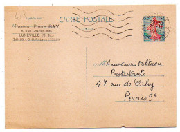 Entier CP--1961 - Type Marianne De Roty 0,20  De  LUNEVILLE-54  Pour  PARIS -75..Cachet  25-11-1961 - Cartes Postales Types Et TSC (avant 1995)