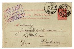 Entier CP--1902 - Type Mouchon Retouché De TOULOUSE-31 Pour CONDOM -32.....Cachet  18-11-1902 - Standard Postcards & Stamped On Demand (before 1995)