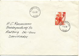 Norway Cover Sent To Denmark Mjöndalen 3-6-1981 Single Stamp - Cartas & Documentos