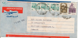 India Aerogramme Sent To Denmark Moradabad 9-4-1986 - Aerogramas