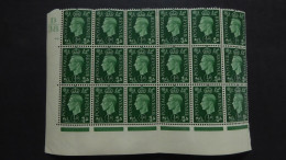 GREAT BRITAIN SG 462 BL18 1 Or 2 HINGED Plate D/38 69 - Other & Unclassified