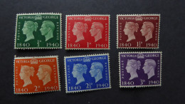 GREAT BRITAIN SG 479-84 CENTENARY OF ADHESIVE STAMPS Light Hinged - Autres & Non Classés