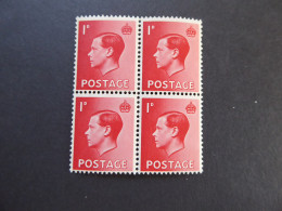 GREAT BRITAIN SG 458 KING EDWARD VIII BL4 - Autres & Non Classés