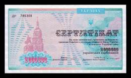 Ucrania Ukraine 2000000 Karbovantsiv Certificado De Compensación 1992 Pick 91B Sc Unc - Ukraine