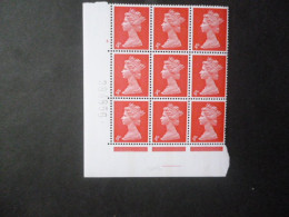 GREAT BRITAIN SG 733 Or 734 DEFINITIVES(1967) MINT  BL9 Ith Sheetplate NUMBER - Machines à Affranchir (EMA)