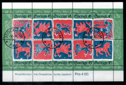 SCHWEDEN Block 6, Bl.6 FD Canc. - Mosaikstickereien, Mosaic, Mosaïque - SWEDEN / SUÈDE - Blocks & Sheetlets