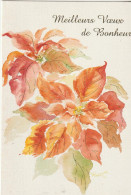 Carte Depliante Tressée Garnie De Dorure Reproduction D'une Aquarelle Peinte (Eclatante Rose De Noel) Par RUTH CHRISTERS - Acquarelli