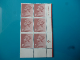 GREAT BRITAIN STAMPS 5p BL6 WITH PLATE NUMBER 1 - Franking Machines (EMA)