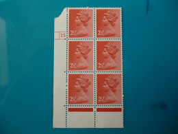 GREAT BRITAIN STAMPS 2 1/2p BL6 WITH PLATE NUMBER 25 - Maschinenstempel (EMA)