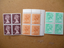 GREAT BRITAIN SG  X 6, 7, 10p UK BL4 - Maschinenstempel (EMA)