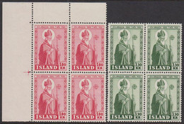 1950. ISLAND. JÓN ARASON. COMPLETE SET IN 4-BLOCKS NEVER HINGED. (Michel 279-280) - JF521046 - Unused Stamps