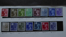 GREAT BRITAIN SG W31/64 [WALES] 15 Stamps MINT - Maschinenstempel (EMA)