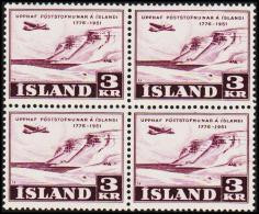 1951. Islands Postal System. 3 Kr. 4-Block. (Michel: 274) - JF191812 - Usati