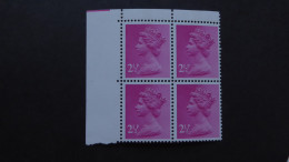 GREAT BRITAIN SG X852? BL4 Corner     - Frankeermachines (EMA)