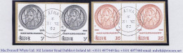 Ireland 1975 Plunkett 7p And 15p, Set In Gutter Pairs Fine Used On Piece - Usati