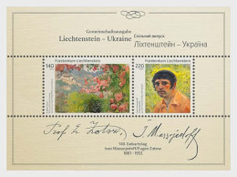 Liechtenstein 2021 Joint Issue With Ukraine Eugen Zotow Block Mint - Neufs