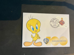 (4 R 2) Centenary Of Warner Brothers (cover With New Australia Stamp) Stamp Folder Issued 13-6-2023 Tweety) - Cartas & Documentos