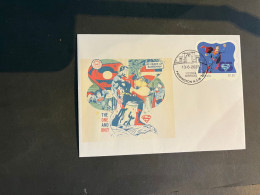 (4 R 7 A) DC Comics - Superman 85th (cover With New Australia Stamp) Stamp Folder Issued 13-6-2023) - Cartas & Documentos
