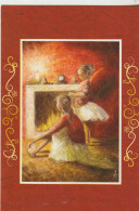 Carte Depliante Tressée Reproduction D'une Acrylique Peinte Avec La Bouche (La Veillée Des Anges) Par ANN LUND ZLAHLBERZ - Acrilici