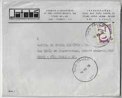 Brazil 1976 Ceramic Industry Jatobá Cover Shipped São Paulo Definitive Stamp 70 Cents Telefunken Electronic Sorting Mark - Storia Postale
