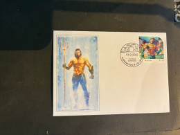 (4 R 7 B) DC Comics - Aquaman (cover With New Australia Stamp) Stamp Folder Issued 13-9-2022) 2 Covers - Covers & Documents