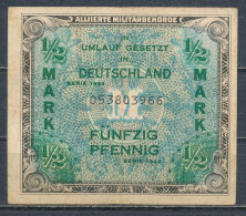 °°° GERMANY 1/2 MARK 1944 MILITARBEHORDE °°° - 1/2 Deutsche Mark